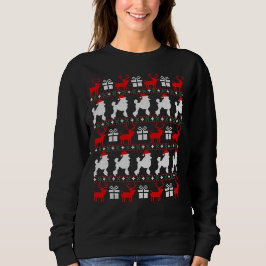 Sweatshirt Poodle de Noël essentiel (Devant)