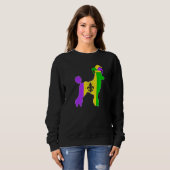 Sweatshirt Poodle Dog Mardi Gras Carnivals Funny Puppy Jester (Devant entier)
