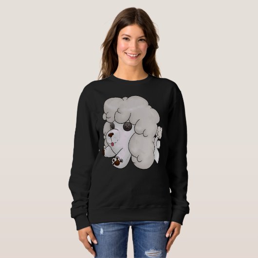 Sweatshirt Poodle farci blanc (Devant entier)
