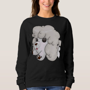 Sweatshirt Poodle farci blanc