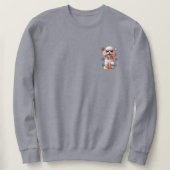 Sweatshirt Poodle & Fier - T-shirt 4 juillet chien (Design devant)