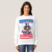 Sweatshirt Poodle Happy 4 juillet Fête de l'Indépendance amér (Devant entier)