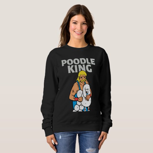 Sweatshirt Poodle King Mullet Time Business In Front Party In (Devant entier)