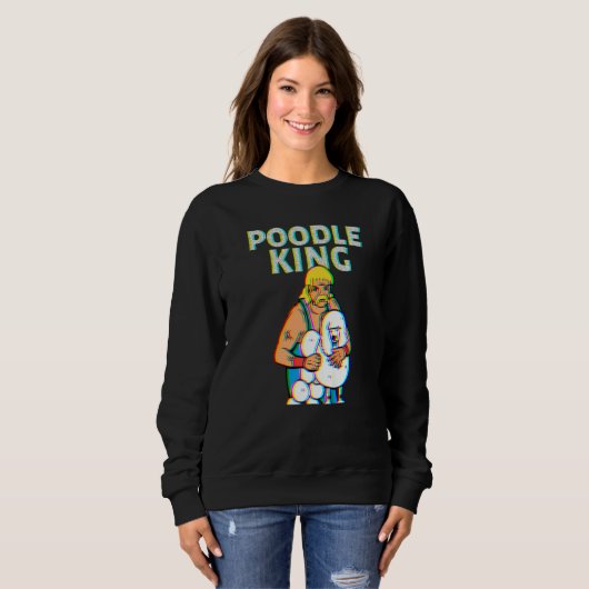 Sweatshirt Poodle King Mullet Time Business In Front Party In (Devant entier)