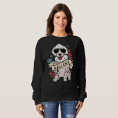 Sweatshirt Poodle mauvais chien (Devant entier)