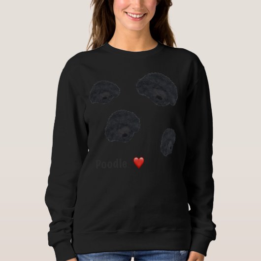 Sweatshirt Poodle noir Relaxé (Devant)