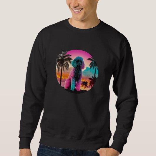 Sweatshirt Poodle Vaporwave Retrowave Aesthetic 2 (Devant)
