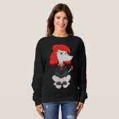 Sweatshirt Poodle Veuve Noire Par Centtaro (Devant entier)