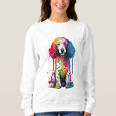Sweatshirt Poodle Vibrant et coloré (Devant)