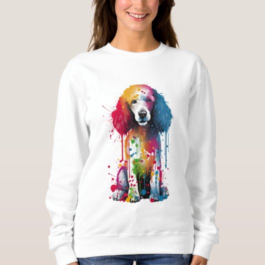 Sweatshirt Poodle Vibrant et coloré (Devant)