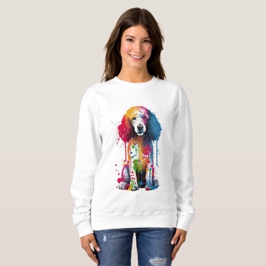 Sweatshirt Poodle Vibrant et coloré (Devant entier)