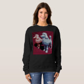 Sweatshirt Poodles Bleus Et Rose 3D (Devant entier)