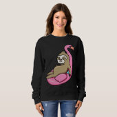 Sweatshirt Pool Side Beach Top Cute Sloth Relaxing In Pool Dr (Devant entier)
