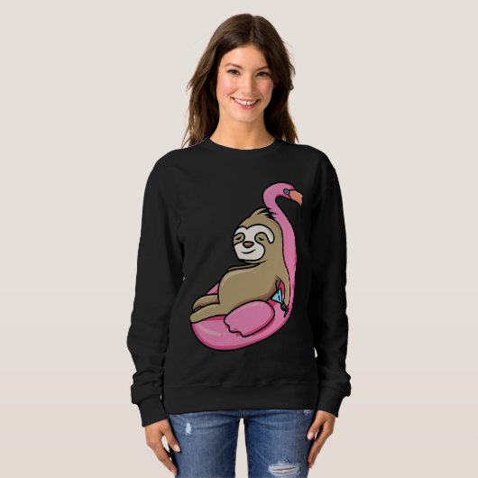 Sweatshirt Pool Side Beach Top Cute Sloth Relaxing In Pool Dr (Devant entier)