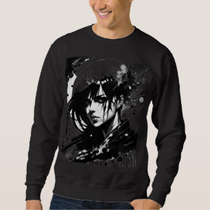 Sweatshirt Pop Art Black Line Art d'une femme
