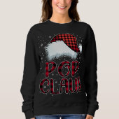 Sweatshirt Pop Claus Joyeux Buffalo Noël Plaid Red Père Noël (Devant)