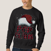Sweatshirt Pop Claus Joyeux Buffalo Noël Plaid Red Père Noël (Devant)