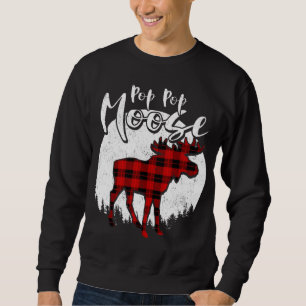 Sweatshirt Pop Pop Moose Red Plat Buffalo Correspondant Famil
