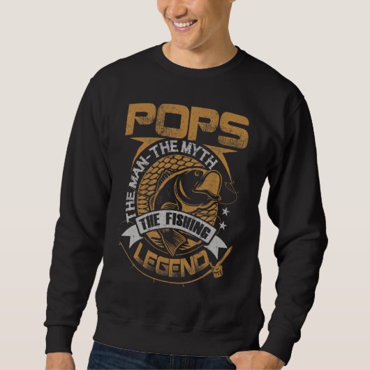 Sweatshirt Pop The Man The Myth The Fishing Legend Père's (Devant)