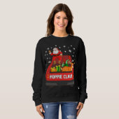 Sweatshirt Poppie Claus Camion Rouge Père Noël Reindeer Elf C (Devant entier)