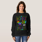Sweatshirt Poppin 100 Days Kindergarten School Dinosaur Schoo (Devant entier)