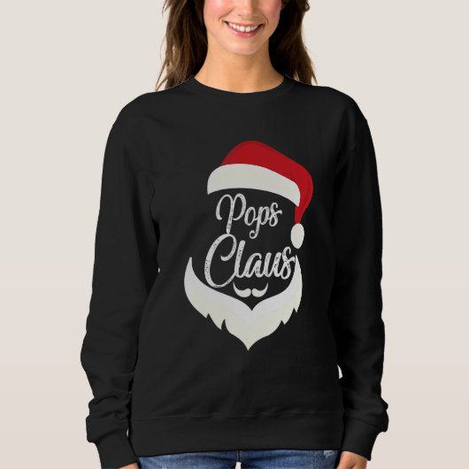 Sweatshirt Pops Claus Pyjamas de Noël Père Noël Costume Match (Devant)