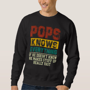 Sweatshirt Pops Sait Tout S'Il Ne Connaît Pas Po Vintage