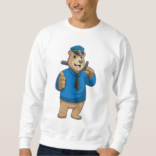 Sweatshirt Porter en tant qu'officier de police avec le casqu