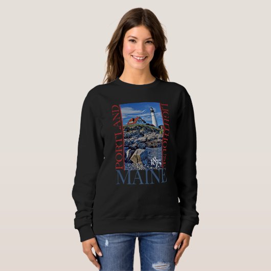 Sweatshirt Portland Lighthouse Maine 1875 1 (Devant entier)