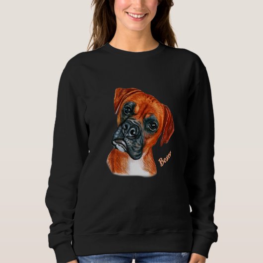 Sweatshirt Portrait Brown de chien de boîte (Devant)
