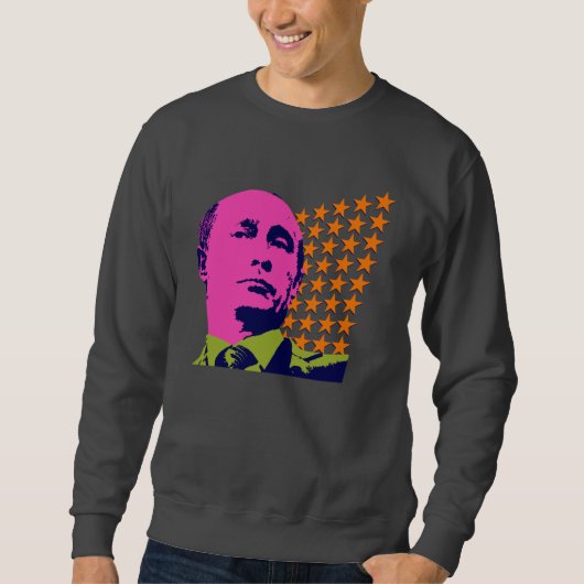 Sweatshirt Portrait d'art rose Poutine Pop (Devant)
