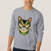 Sweatshirt Portrait de chat Camouflage (Devant)