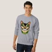 Sweatshirt Portrait de chat Camouflage (Devant entier)