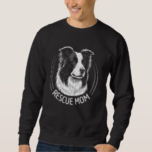 Sweatshirt Portrait de chien Border Collie Sauvetage Maman