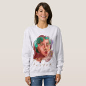 Sweatshirt Portrait de femme coloré (Devant entier)