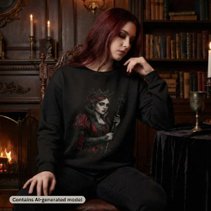 Sweatshirt Portrait de Reine Mélancolique Fantastique Gothiqu