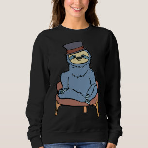 Sweatshirt Portrait D'Une Fente Bleue Assis Dans Une Chaise
