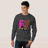 Sweatshirt Portrait Pop Art de Poutine rose (Devant entier)
