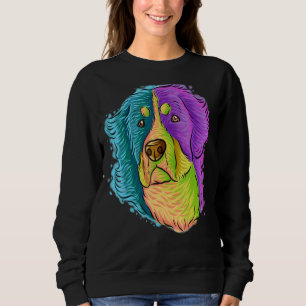 Sweatshirt Portrait Pop coloré Bernese Mountain Dog Mom Mot