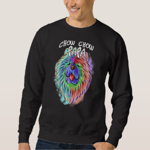 Sweatshirt Portrait Pop coloré Chow Chow Chien Papa D père