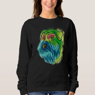 Sweatshirt Portrait Pop coloré Miniature Schnauzer Chien Mama