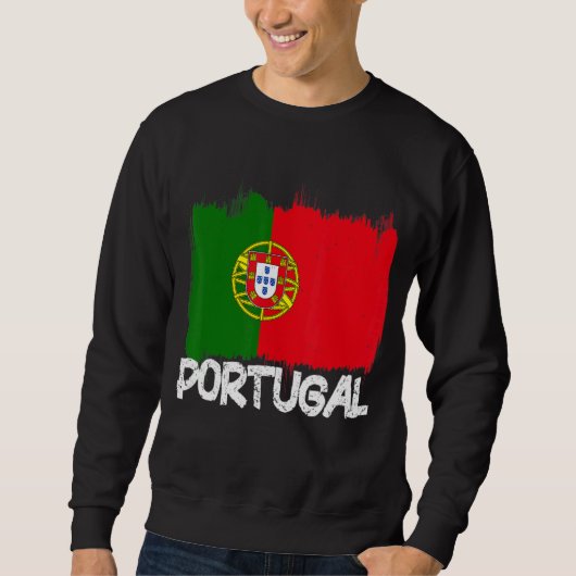 Sweatshirt Portugal Drapeau Rétro Vintage (Devant)