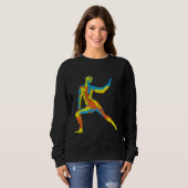 Sweatshirt Pose de Yoga moderne coloré (Devant entier)