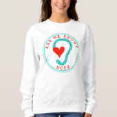 Sweatshirt Posez-moi des questions sur SCDS (Red Text et Aqua (Devant)