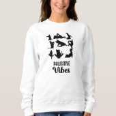 Sweatshirt Positions Funny Six Chats Yoga (Devant)