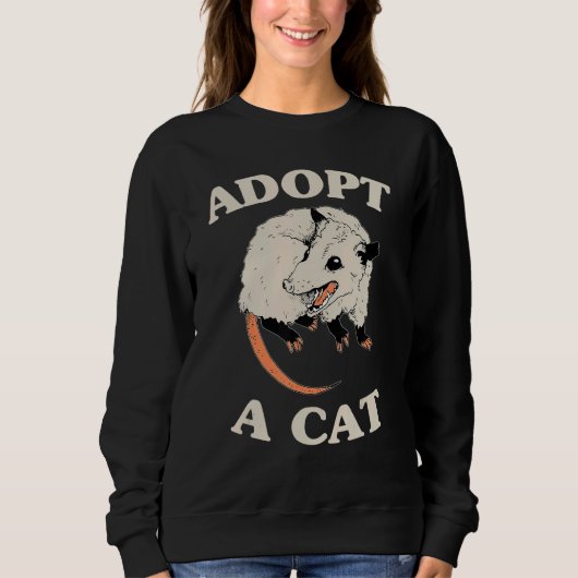 Sweatshirt Possum Adopt A Cat Cute Opossums Team Trash Vibes (Devant)