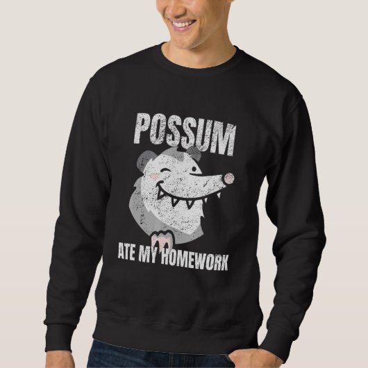 Sweatshirt Possum Ate My Homework (Devant)