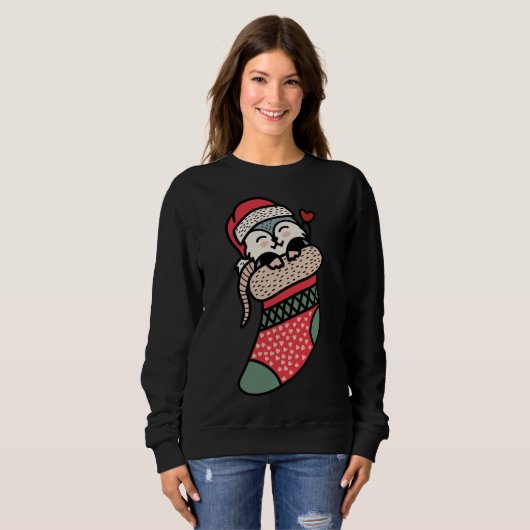 Sweatshirt Possum Bébé mignon en Pajama de Noël Sock Xmas (Devant entier)