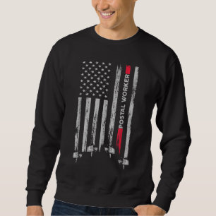Sweatshirt Postal Worker Vintage USA American Flag US Postal
