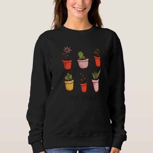 Sweatshirt Pot Chef Gardener Cactus Et Jardinage Plan Potté (Devant)